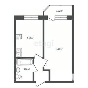 1-к квартира, вторичка, 31м2, 6/7 этаж