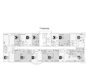 2-к квартира, вторичка, 52м2, 13/16 этаж