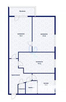 3-к квартира, вторичка, 52м2, 3/5 этаж