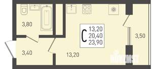 Студия квартира, вторичка, 24м2, 14/24 этаж