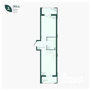 1-к квартира, вторичка, 39м2, 2/18 этаж