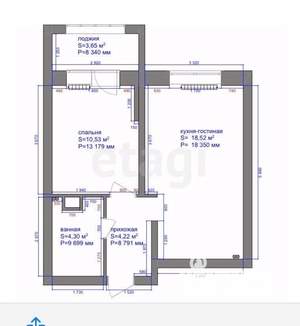1-к квартира, вторичка, 37м2, 17/24 этаж