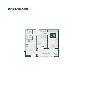 2-к квартира, вторичка, 55м2, 2/18 этаж