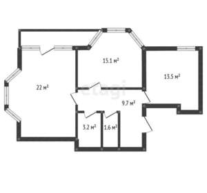 2-к квартира, вторичка, 65м2, 5/6 этаж