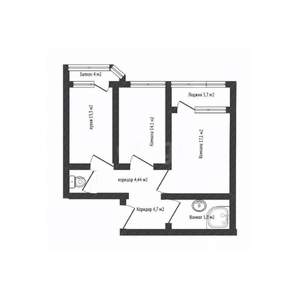 2-к квартира, вторичка, 64м2, 4/14 этаж