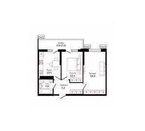 2-к квартира, вторичка, 56м2, 11/23 этаж
