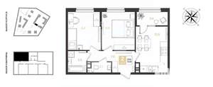 2-к квартира, вторичка, 54м2, 8/9 этаж