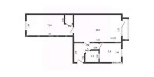 2-к квартира, вторичка, 43м2, 4/5 этаж