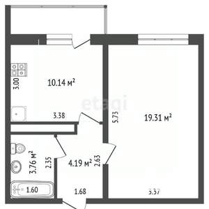 1-к квартира, вторичка, 37м2, 12/17 этаж