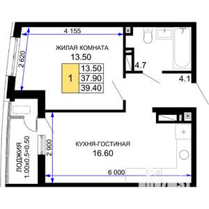 1-к квартира, вторичка, 39м2, 10/18 этаж