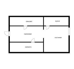 2-к квартира, вторичка, 38м2, 1/5 этаж