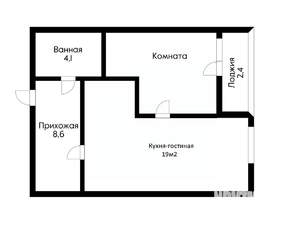 1-к квартира, вторичка, 44м2, 17/18 этаж