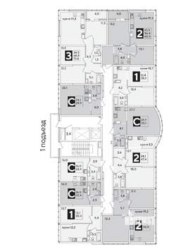 2-к квартира, вторичка, 58м2, 15/16 этаж