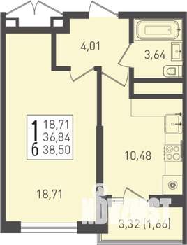 1-к квартира, вторичка, 41м2, 17/22 этаж