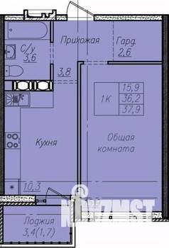 1-к квартира, вторичка, 38м2, 9/9 этаж