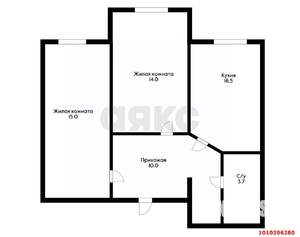 2-к квартира, вторичка, 61м2, -1/4 этаж