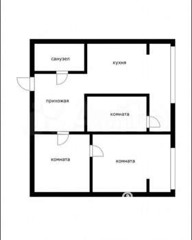 2-к квартира, вторичка, 64м2, 1/7 этаж