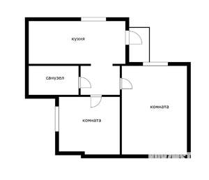 1-к квартира, вторичка, 48м2, 1/1 этаж