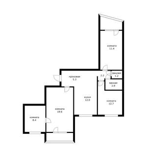 3-к квартира, вторичка, 82м2, 2/12 этаж