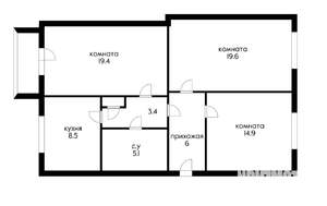 3-к квартира, вторичка, 77м2, 5/5 этаж