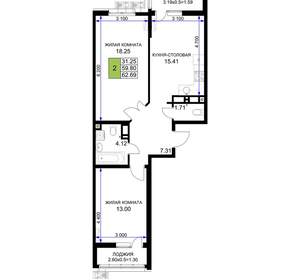 2-к квартира, вторичка, 63м2, 10/18 этаж