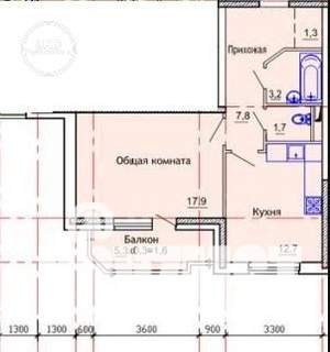 1-к квартира, вторичка, 45м2, 3/17 этаж