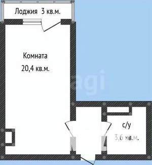 Студия квартира, вторичка, 29м2, 20/24 этаж