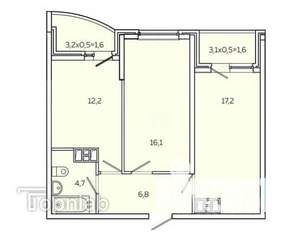 3-к квартира, вторичка, 57м2, 5/20 этаж