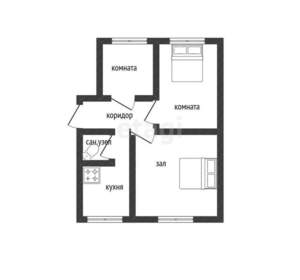 3-к квартира, вторичка, 54м2, 1/2 этаж