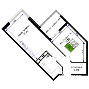 1-к квартира, вторичка, 54м2, 4/12 этаж