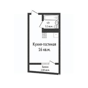 Студия квартира, вторичка, 19м2, 8/17 этаж