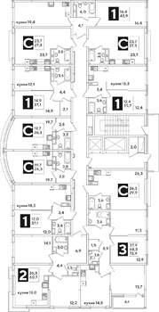 3-к квартира, вторичка, 73м2, 13/16 этаж