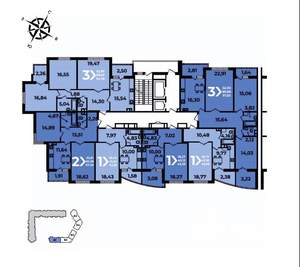 2-к квартира, вторичка, 68м2, 9/19 этаж
