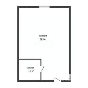 Студия квартира, вторичка, 29м2, 6/8 этаж