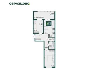 2-к квартира, вторичка, 59м2, 9/18 этаж