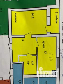 1-к квартира, вторичка, 40м2, 6/9 этаж