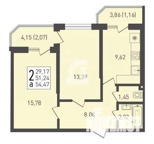 2-к квартира, вторичка, 55м2, 5/24 этаж