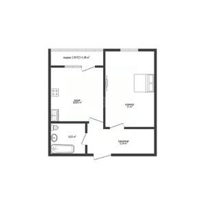 1-к квартира, вторичка, 34м2, 7/9 этаж