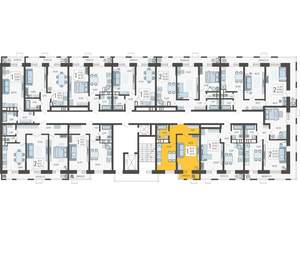 1-к квартира, строящийся дом, 42м2, 2/12 этаж