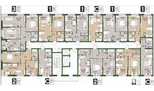 3-к квартира, строящийся дом, 70м2, 12/16 этаж