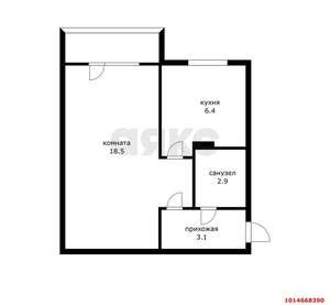 1-к квартира, вторичка, 34м2, 3/5 этаж