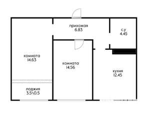 2-к квартира, вторичка, 57м2, 6/24 этаж