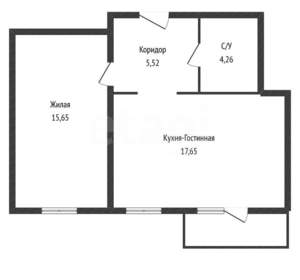 1-к квартира, вторичка, 44м2, 10/16 этаж