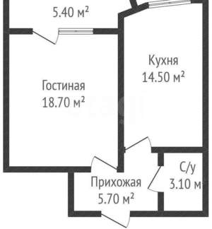 1-к квартира, вторичка, 42м2, 11/13 этаж