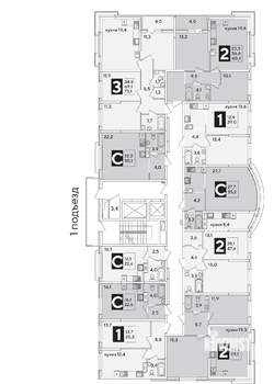 2-к квартира, вторичка, 47м2, 4/16 этаж
