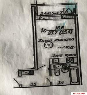 Студия квартира, вторичка, 24м2, 18/19 этаж