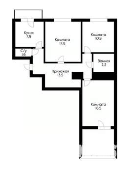 3-к квартира, вторичка, 70м2, 3/10 этаж