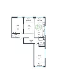 3-к квартира, вторичка, 88м2, 21/24 этаж