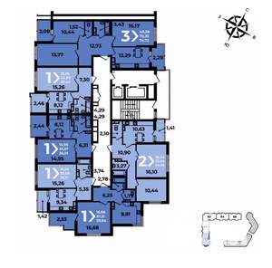 3-к квартира, вторичка, 75м2, 16/19 этаж