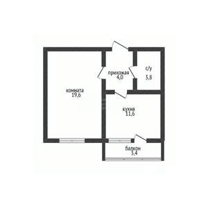 1-к квартира, вторичка, 39м2, 3/18 этаж